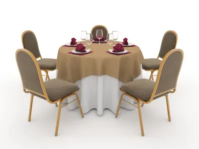 Collection Banquet Table and Chair 05 3D Model Pack
