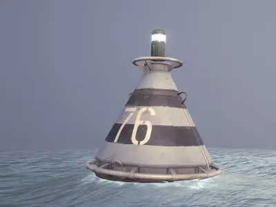 Buoy River RB-4-01 Safe Water Mark Low-poly 3D model