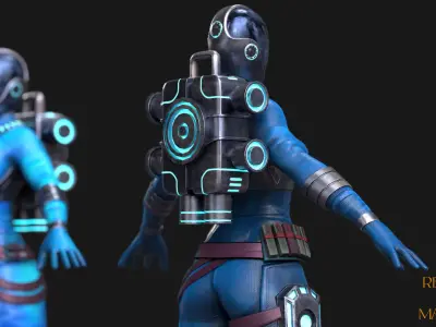 Space Woman Low-poly 3D model