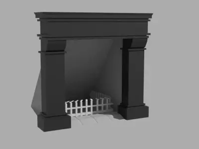 Fireplace with door 3D model