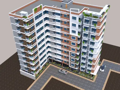 Modern Residential  Apartment Building 3D Models  3D model