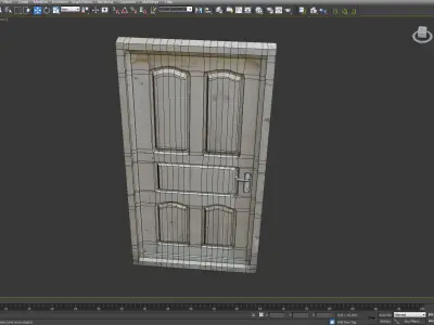 very simple model of an old door Low-poly 3D model