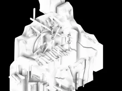 Mountain Building - Bamboo Racks 2 3D model