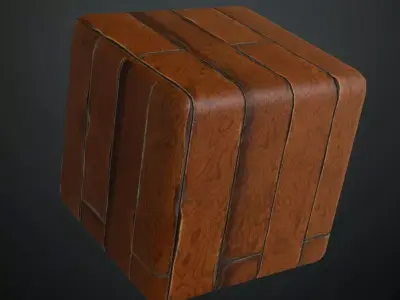 Antique Polished Mahogany Wood Planks PBR Texture