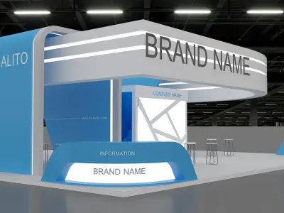 exhibition booth stand 3d model 3D model