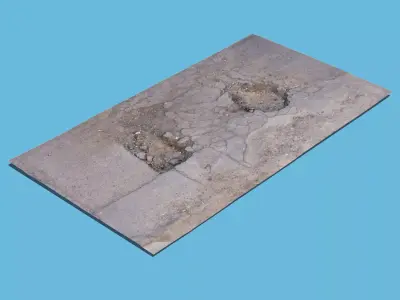 Damaged Asphalt-3D Scan 3D model
