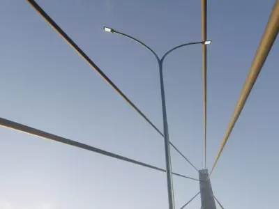 Street Light 12 version 14 10m with pole 4 Low-poly 3D model