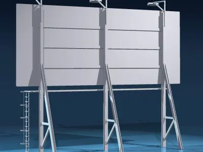 Billboard set with lights 3D model