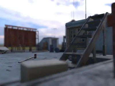 Rooftop 3D model construction site Low-poly 3D model