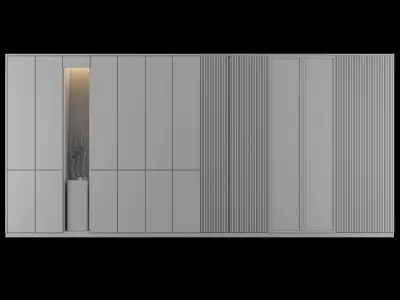 Shelf 3d Model bar cabinet with glass doors 3D model