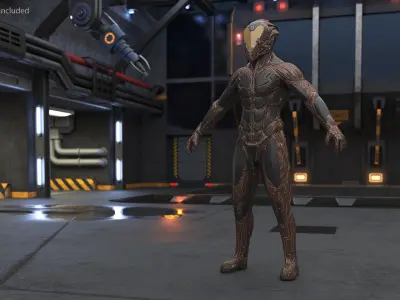  Futuristic Armored Soldiers Rigged for Cinema 4D Collection 