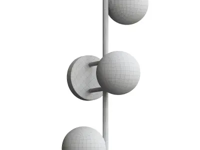 Coro - 3 light aged brass and opal ceiling 3D model