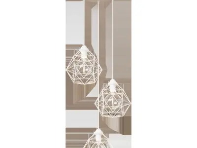 Chandelier VITALUCE Tara white trio 3xE27 max 40W 3D model