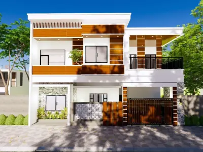 2 Floor House Design Modern Style  3D model