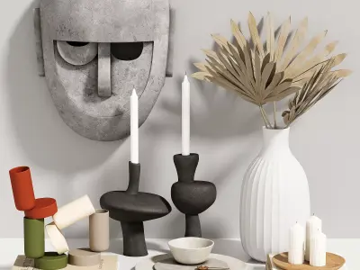 Decorative set 0011 Low-poly 3D model