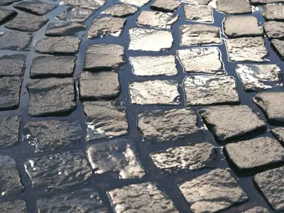  Realistic scanned PBR materials of paving stones and sidewalks 3D Model Pack