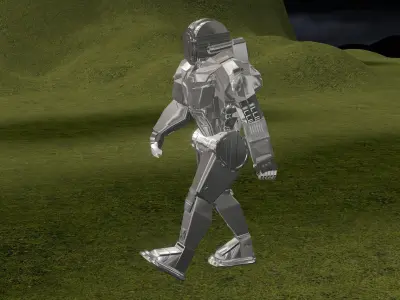 Animated Metal Robot 3D model