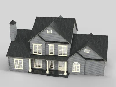 British House Design 15T2  Low-poly 3D model