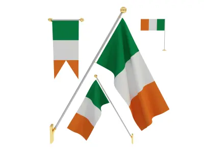 Flags of Ireland 3D model