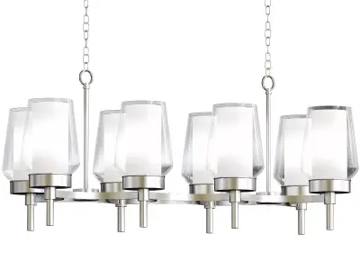 MANCHESTER modern chandelier with six glass shades 3D model