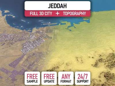 Jeddah - Topography Terrain 3D Model 3D Model Pack