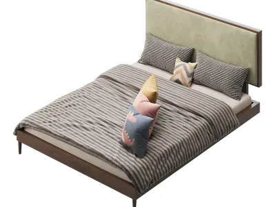 Zinus-Raymond-38-Wood-Platform-Bed 3D model
