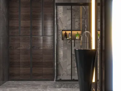 FULL SHOWER SET SCENE 1 CORONA-VRAY Low-poly 3D model