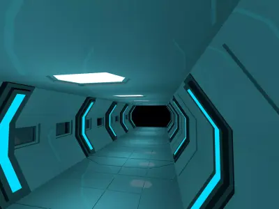 Sci Fi Corridor 3D model 30