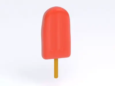 Ice Cream Bar Red 3D model