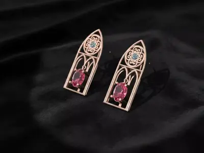 Romeo and Juliets Soliloquy Earrings jewelry 3D model - for Her 3D print model