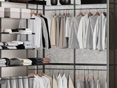 Velaria Sliding partition wardrobe system wardrobe clothes 3D model