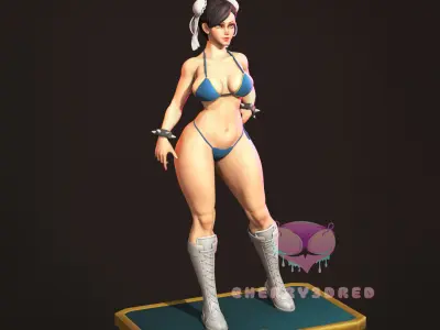 Pin up Chun li Street Fighter bikini  3D print STL 3D print model