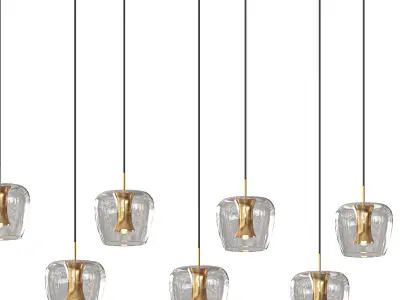 Newton 8Light Linear Pendant By Et2 3D model