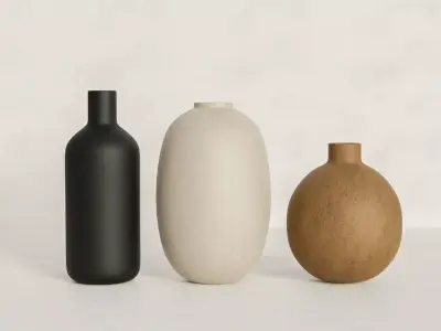 Unique design creative vases Low-poly 3D model