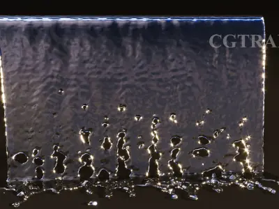 Animated waterfall  - NO PLUGINs 3D model