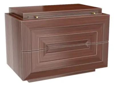 Barry wooden nightstand with two drawers 3D model