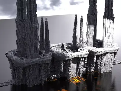 Energy Spiral Fusion Core Towers Kit bash 7  3D model