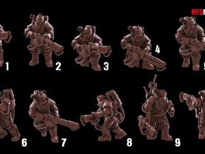 Solar Guard - Flamer Squad - Imperial Force 3D print model