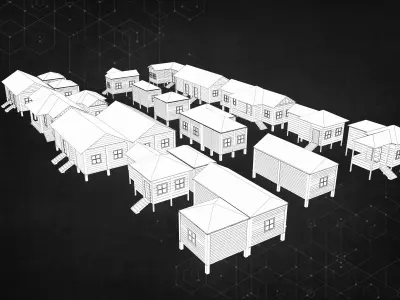 Village Wood House Pack 3D model