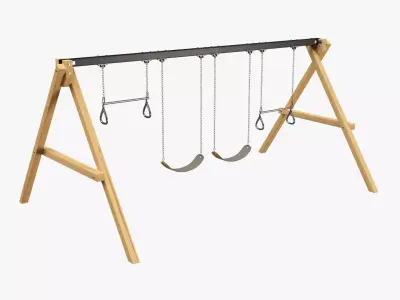 Playground outdoor swing set 02 3D model
