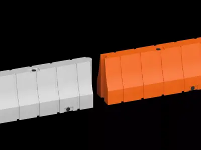 Plastic Traffic Barrier 01 Low-poly 3D model