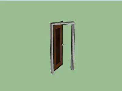 Doors  wood Low-poly 3D model