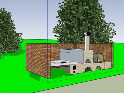 Outdoor Brick BBQ Oven 3D Model  SketchUp 3D model