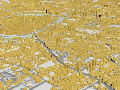 HeFei City urban planning maquett building 3D Topography 3D model