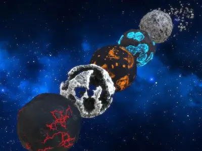 Pack of dead planets 3D model