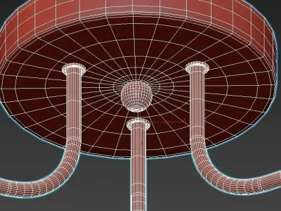 hiper-tommy-h181-3 three light ceiling fixture with glass globes 3D model