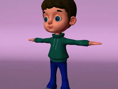 Boy3D cartoon boy Low-poly 3D model