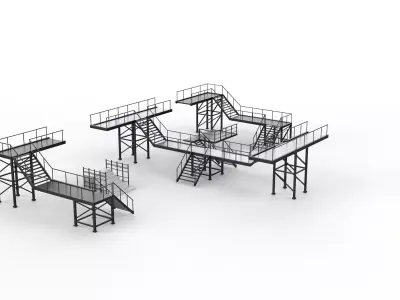 industrial stairs 03 3D model