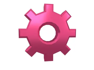 Gear Symbol v2 008 Low-poly 3D model