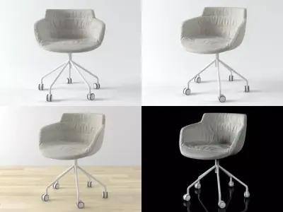 Flow armchair 5 legs 3D model